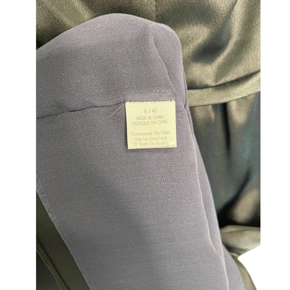 Lavender Label Vera Wang Beaded Cocktail Ruffle Sleeveless Satin Dress Black 6 - Picture 13 of 16